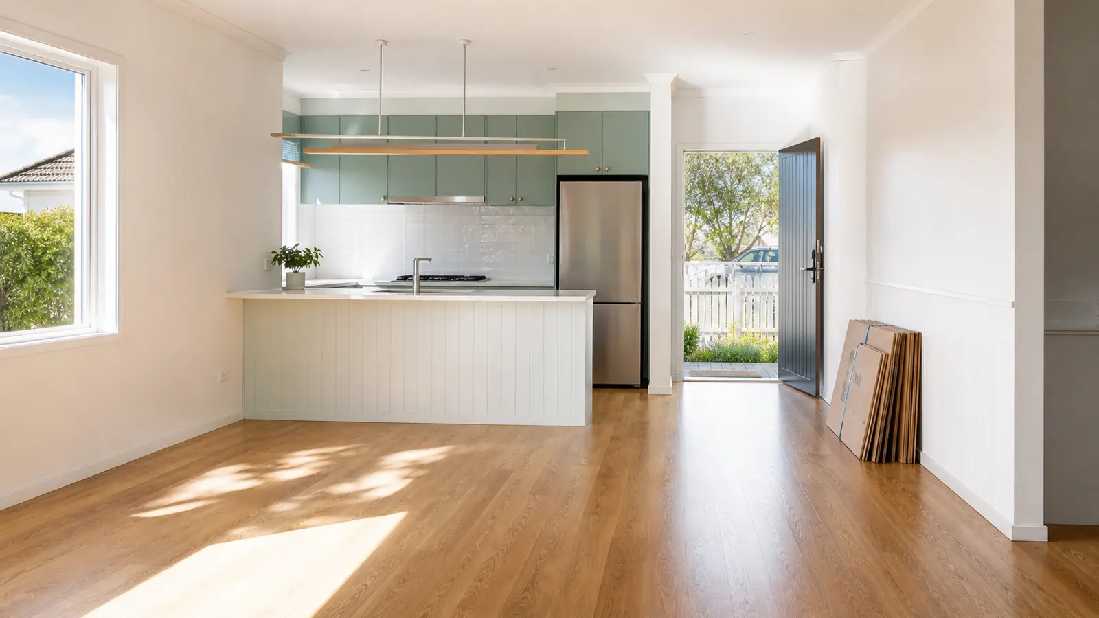 Empty, spotless Brighton rental apartment ready for final inspection